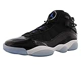 Jordan Nike Men's 6 Rings Fashion-Sneakers 322992, Black/Matte Silver, Black/Hyper Royal-white, 10.5