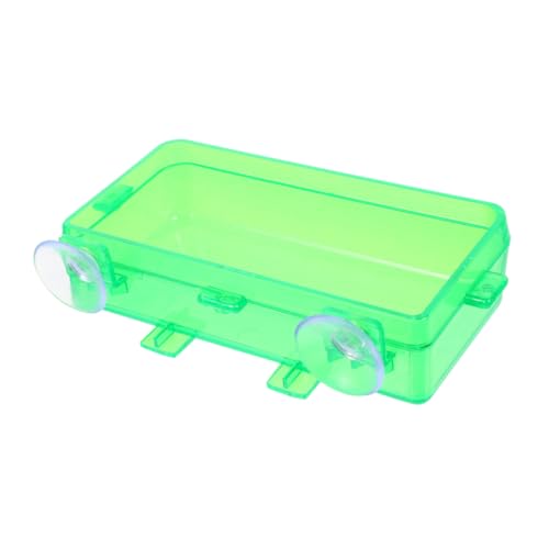 JUMPLAWN 爬虫類脱走防止フィーダー 爬虫類給餌カップ ひげを生やした のアクセサリー トカゲフィーダー タートルタンクアクセサリー ヘビの皮 プラスチック Light Green