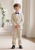 Linen Suit for Boys Slim Fit Beige Tuxedo Formal T... #3