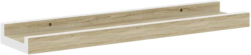 White MDF Wall Shelf Set of 4 with Mounting Hardware, 15.7x3.5x1.2 Inches, Modern Floating Shelves for Display and Storage, Durable and Versatile for Living Room or Bedroom