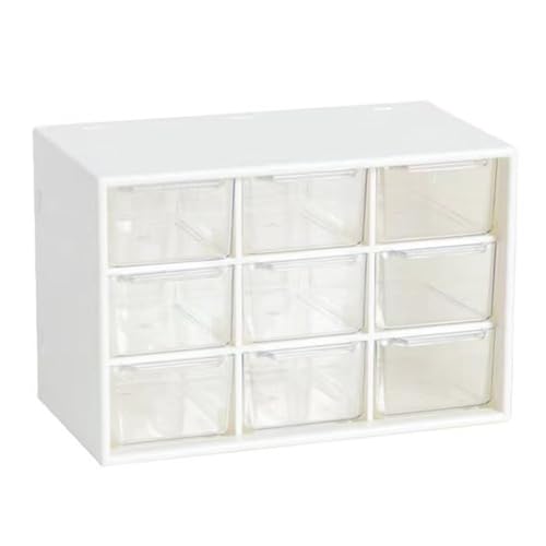 Desk Storage Organizer with 9 Drawers,Desktop Craft Drawer Cabinet Makeup Organizer Storage Box for Home Office School