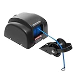 DHBREK Electric Boat Anchor Winch, 12V Marine Anchor Winch with Remote Control and 100ft Anchor-Rope, Saltwater Boat Windlass System Suitable for 24ft Long Boats (Black, 45LBS)