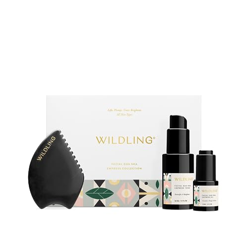 WILDLING Empress Facial Gua Sha Set I Facial Massage Tool + Facial Toner + Facial Oil to Lift...