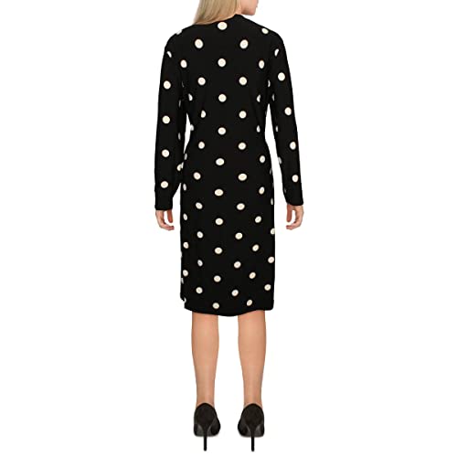 Anne Klein Women's Long Sleeve Polka Dot Jersey Wrap Dress2