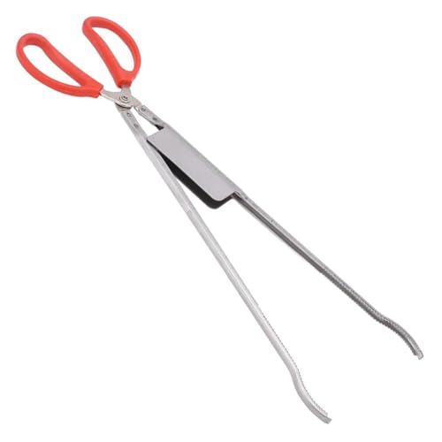 BESTonZON Stainless Steel Anti-Slip Crab Clamp and Loach Tong Multi-Function Bent EEL Tong Seafood Fishing Tool for Outdoor Beach Catching