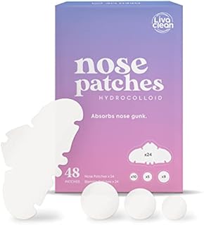 (48 CT) Livaclean 24 Nose Blemish Patches Plus 24 Round Zit Patches - Hydrocolloid Bandage For All Skin Types, Hydrocolloid Blemish Patches For Face - Zit Patch Three Different Sizes: 8mm, 10mm, 12mm