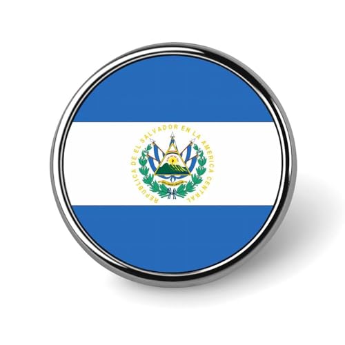 Broche ronde en émail représentant le drapeau du Salvador, à porter comme insigne de revers, bijou décoratif pour sac à dos ou chapeau.