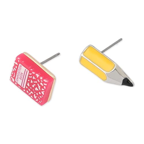 Betsey Johnson Women's Straight A's Pencil & Notebook Mismatch Earrings3