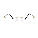 JUDOO Rimless Rectangle Sunglasses for Men Women Fashion Hip hop Frameless Designer Shades Y2K Square Clear Glasses