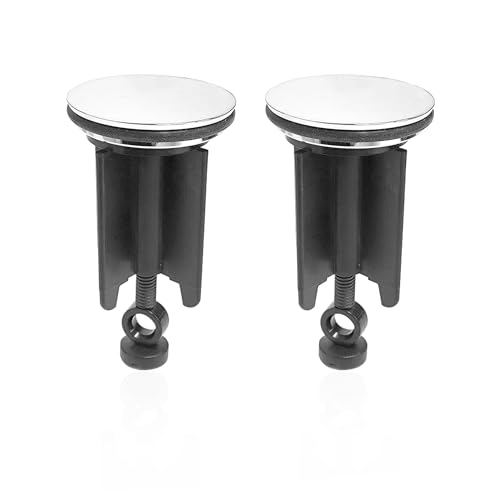 SLEEKEE Lot de 2 bouchons de lavabo, 40 mm, bouchons en métal pour salle de bain, bouchons de lavabo universels en alliage de zinc