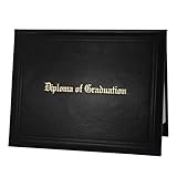 GraduatePro Imprinted Diploma Cover 8.5 x 11, Leatherette Padded Certificate Covers, Graduation Document Holder Letter Size, Black