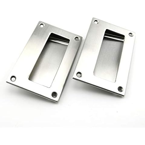 heyous 2pcs 5x3.2 inch Hidden Recessed Pull Handle Stainless Steel Square Flush Concealed Furniture Handle for Door Drawer Cupboard Cabinet Sliding Door Cover