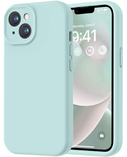 Image of LOVE 3000 Designed for iPhone 14 Case, Premium Silicone with [Soft Anti-Scratch Microfiber Lining] Shockproof Protective Phone Case for Men Women Girls 6.1 inch, Mint