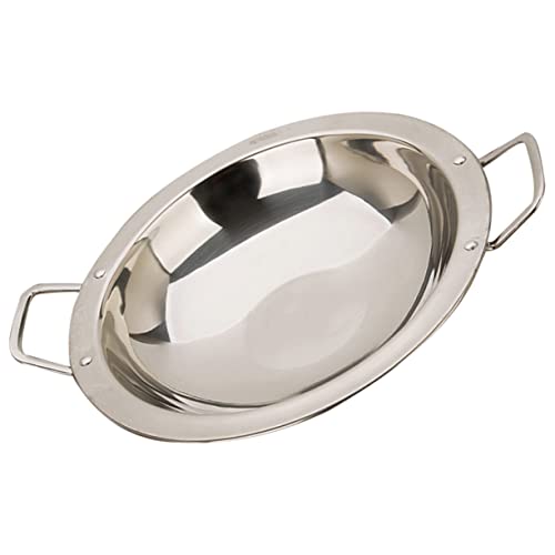 HOLIDYOYO Stainless Steel Cooking Pan Double Handles Household Paella Pot for Non- Design Rapid Heating Kitchen Accessory for Seafood Hot Pot