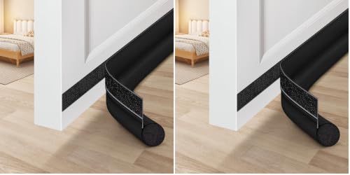 Image of MAXTID Door Draft Stopper 36 Inch Black Adjustable Door Draft Blocker Front Door Draft Guard for Bottom of Doors Weather Stripping Door Seal Strip (Pack of 2)