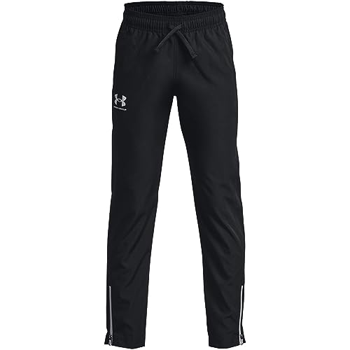 Under Armour Pantaloni Sportivi in Tessuto da Ragazzo, Nero, XL Bambino
