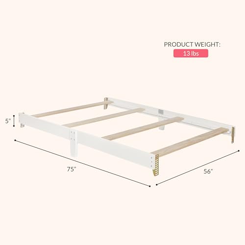 Image of Dream On Me Universal Crib to Full Size Bed Conversion Kit, Solid Wood Bed Rails for Select Convertible Cribs, Strong & Stable Support, Cannoli Cream