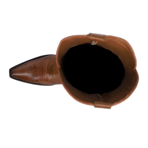 Corral Boots Womens Bronze Tooled Inlay Snip Toe Casual Boots Knee High Mid Heel 2-3" - Brown4