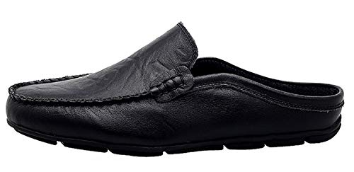 Go Tour Mens Mules Clog Slippers Breathable Leather Slip on Shoes Casual Loafers Black 13/50 by Go Tour - Used condition - Image 8