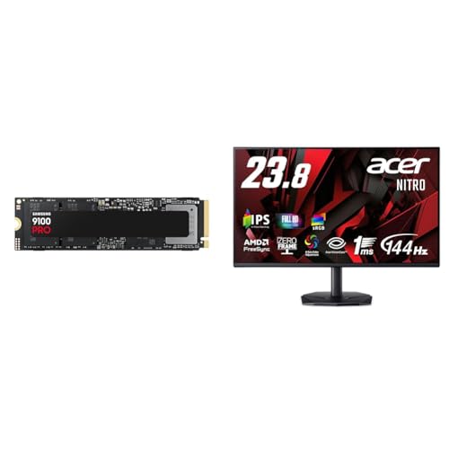 Samsung 9100 PRO 4TB PCIe Gen 5.0 (ő]x 14,800MB/b) NVMe M.2 (2280)  SSD MZ-VAP4T0B-IT/EC Kۏؕi+Acer 23.8C` tHD 144Hz 1m