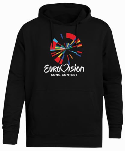 Ameretee Eurovision Song Contest Sudadera con Capucha Negra Simple Jersey Unisex