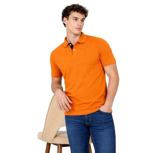 Image of Men's Cotton Polo T-Shirt | Solid Regular Fit Polo Neck T-Shirt | Half Sleeve Casual & Office Wear | Soft Breathable Summer T-Shirt for Men