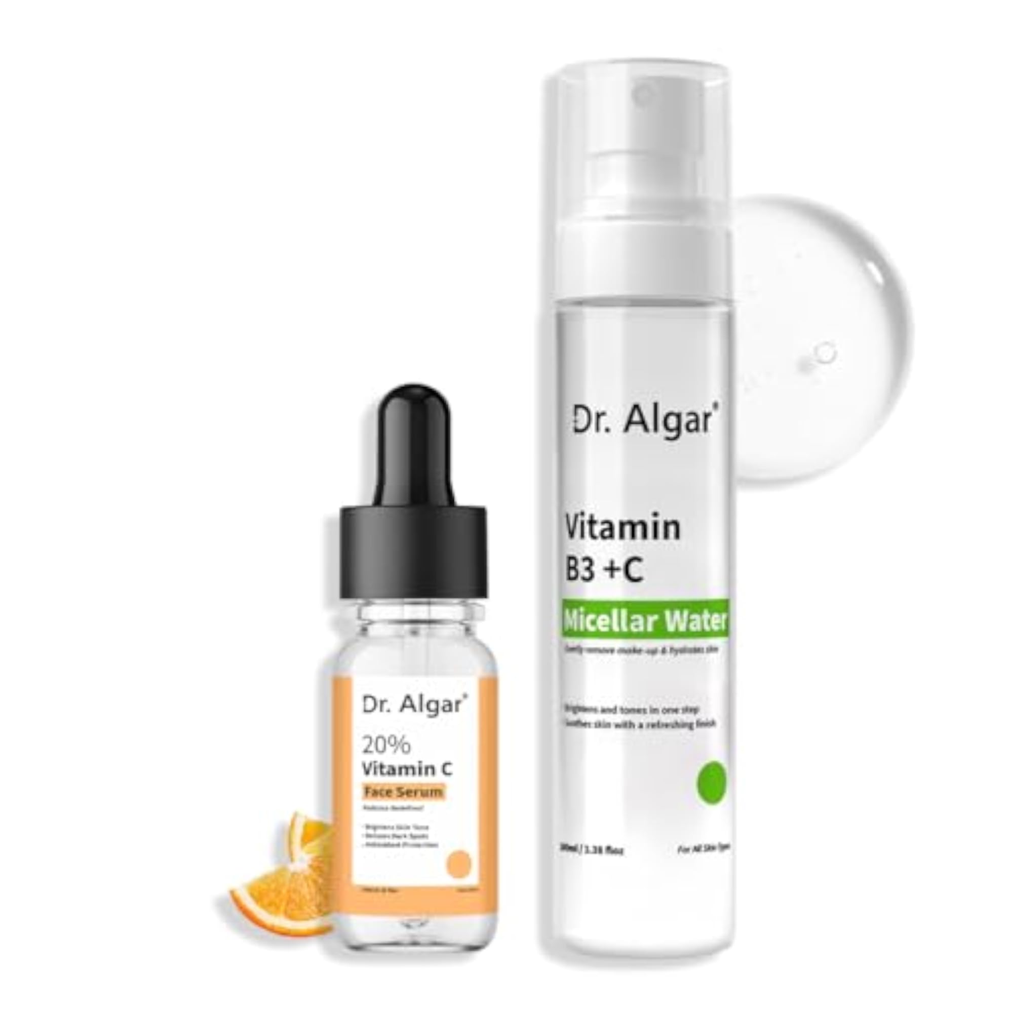 Vitamin C Face Serum and Micellar Water, Skin Care Set