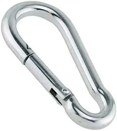 PACKS OF 2 PCS Stainless Steel Snap Hook Heavy Duty Safety Lock Cable Attachment | SnapHooks for Weight-Lifting, Mountain Climbing, Gym and Home | M80x8 Metal Carabiner for Everyday Use (M8x80, 2Pc)