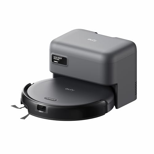 eufy C10 Robotstofzuiger met Automatisch Leegstation, Ultradun Ontwerp van 7,3 cm, Tapijtreiniging,...