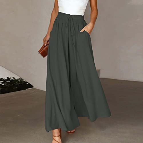 Wide Leg Pants For Women My Orders Placed Recently By Me High Waisted Pants For Women 2023 Business Vacation Spring Bohemian Clothes For Women Cover Up High Waisted Beach Pants(C Dark Gray,Small) #TOP1