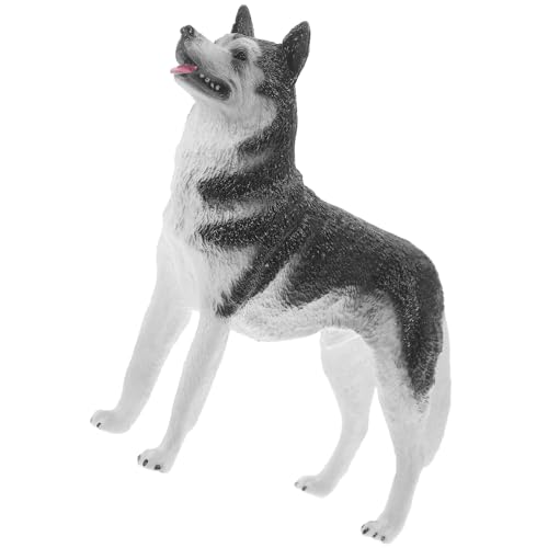 ORFOFE Figura Cane Husky Realistica in Plastica Ornamento Animale Educativo per Decorazione Casa e Giardino Figura Cognitiva per Ragazzi e Ragazze
