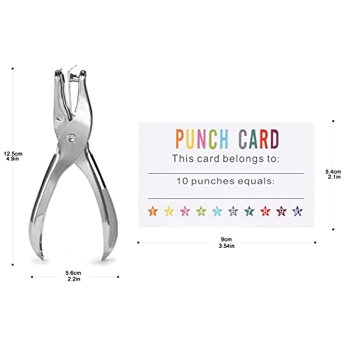 Image of ONEDONE Reward Punch Cards Pack of 200 with Hole Puncher Behavior Incentive Awards for Teachers Kids Students Home Classroom School Business Loyalty Card - 3.5 inch x 2 inch