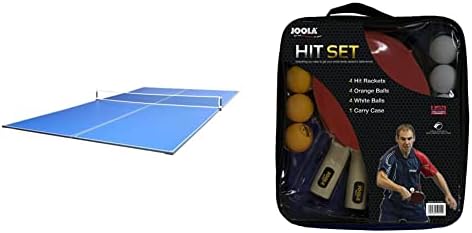JOOLA Tetra - 4 Piece Ping Pong Table Top for Pool Table & Compact Storage - Incl. Foam Backing & All-in-One Indoor Table Tennis Hit Set Multi, One Size (59152)
