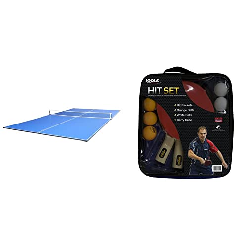 Joola Tetra - 4 Piece Ping Pong Table Top For Pool Table & Compact Storage - Incl. Foam Backing & All-In-One Indoor Table Tennis Hit Set Multi, One Size (59152) #TOP8