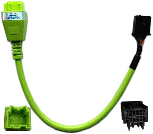 OTKEFDI Adattatore Giornaliero del Gateway di Sicurezza del Cavo di Bypass del Dongle,12Pin Maschio a 12Pin Femmina OBD Cavo Diagnostico 35cm Verde