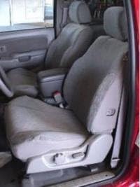Durafit Seat Covers, Made to fit 1999-2004 Tacoma Front Low Back Sport Bucket Seat Covers in Gray Twill with Adjustable Headrests. Seats are Shaped, NOT Flat Buckets