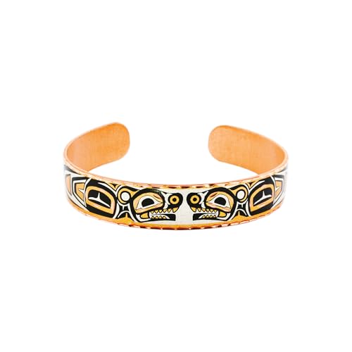 Image of FRONT LINE JEWELRY Northwest Native American Totem Bracelets - Artisan-Handmade West Coast Haida Copper Cuff for Men & Women | Unique Unisex Cultural Jewelry Gift Idea