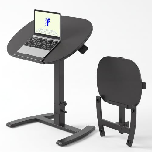 Image of FLEXISPOT Mobile Gas Spring Lift Standing Desk 90 Tilting,Double Folding