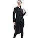 Women's Elegant Clergy Shirt Long Sleeve Asymmetrical Ministers Blouse Casual Tops Black