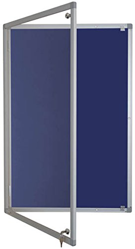 Tamperproof Noticeboard Class B Aluminium Framed 1200mm x 900mm, Oxford Blue — image 1