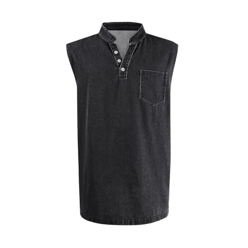 Muscle Tank Tops Men Sleeveless Workout Gym Big and Tall Henley Shirts Vintage Vest Moisture Wicking T Shirts with Pocket3