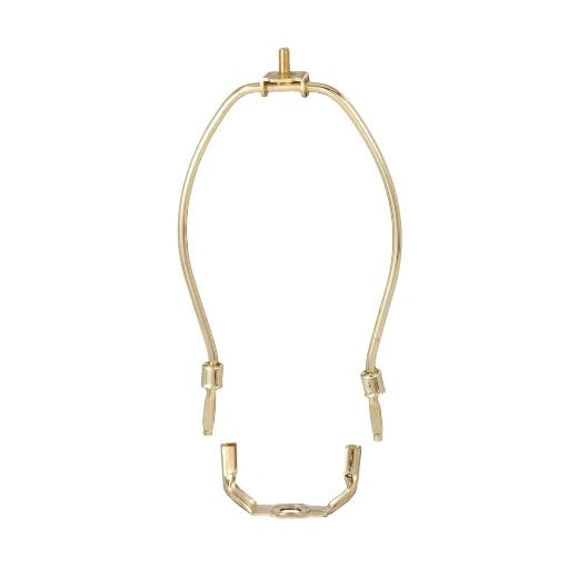 B&P Lamp® 9 Inch Regular Weight Lamp Harp, Brass Plated Steel Finish