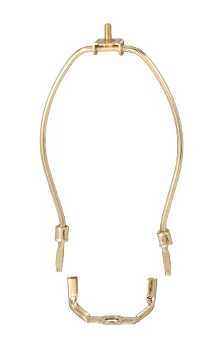 B&P Lamp® 9 Inch Regular Weight Lamp Harp, Brass Plated Steel Finish