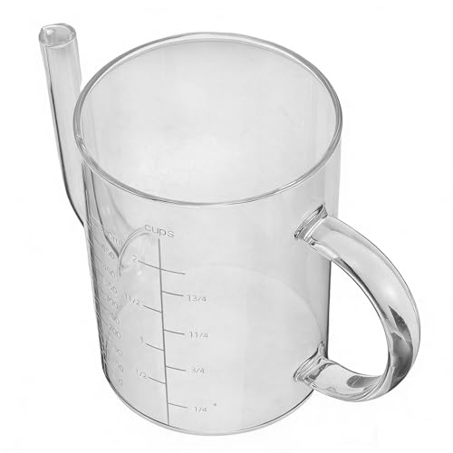 Image of Glass Gravy Fat Separator Jug with Scale, 500ml 17oz 2-Cup Measuring Cup