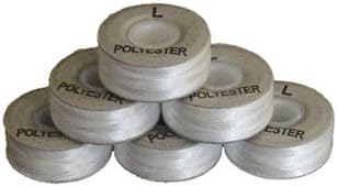 144 Prewound Bobbins - White "L" Size Cardboard Sided