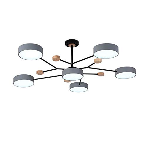 Lustre Sputnik LED industriel gris à 9 têtes orientables pour salon