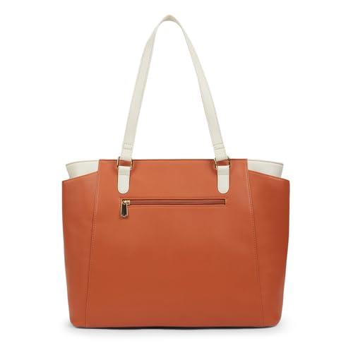 Image of Caprese Regina 16 Inch Laptop Compatible Large Tote Bag for Women | Stylish, Durable, Multi-Compartment Design for Work, Travel, Shopping | Comfortable Straps Shoulder and Handheld Bag