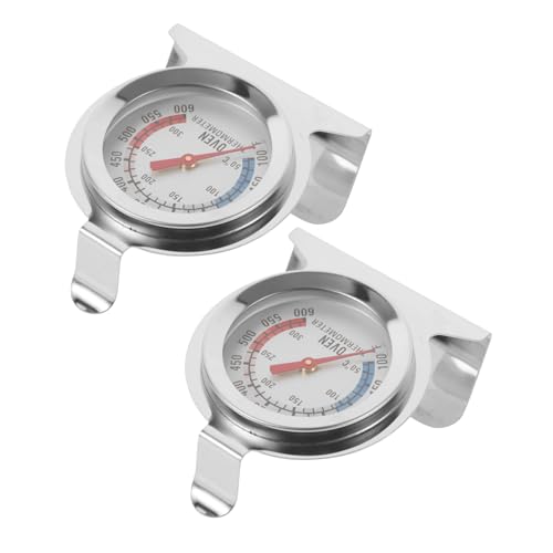 VINTORKY Chef Thermometer Set 2 in 1 Kitchen Thermometers for Cooking Meat Food Oven Grilling Baking Stainless Steel Silver