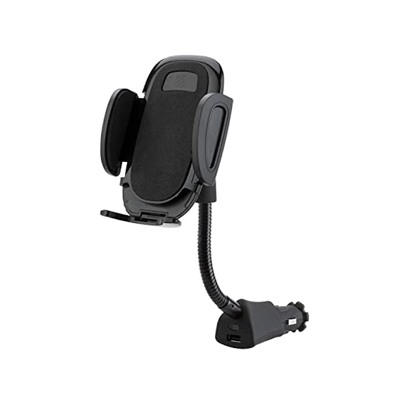Scosche SUH12V-XCES0 Select Power Socket Mount with Phone Mount for Car, Flexible Neck, and USB Charging Port, 360…