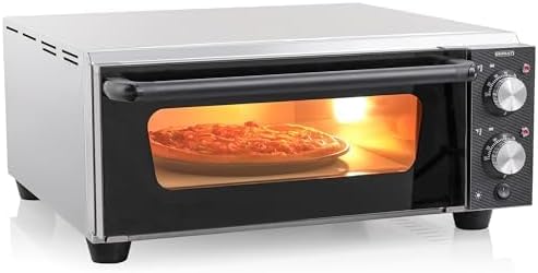 Electric Pizza Oven Indoor Countertop Pizza Oven, 14'' Commercial Pizza Oven with Pizza Stone Multipurpose Stainless Steel Pizza Maker Machine for Home and Restaurant use 1800W/110V